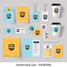 Corporate Branding Identity Mock Template Coffee Stock Vector (Royalty ...