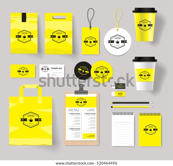 Download Corporate Branding Identity Mock Template Coffee Stock Vector Royalty Free 520464496