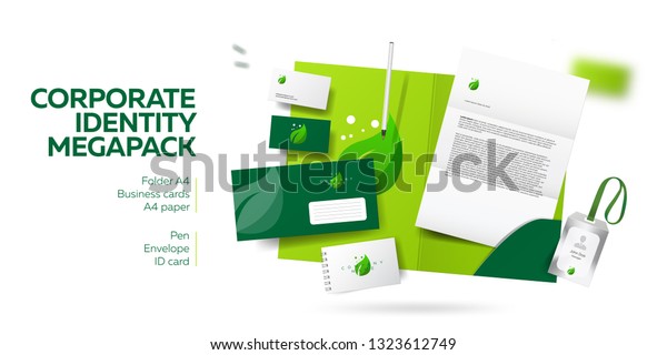 Download Corporate Branding Identity Natural Organic Eco Stock Vector Royalty Free 1323612749 PSD Mockup Templates