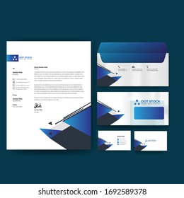 Corporate branding identity premium design. Stationery mockup vector megapack set. Template for business or finance company. Folder and A4 letter, visiting card and envelope.