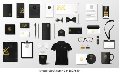 Corporate Branding identity template design. Modern Stationery mockup logo template. Business style stationery and documentation. Vector illustration