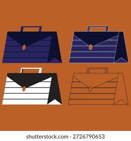Corporate Aktenkoffer-Vektorgrafik-Set für professionelles Bürokonzept