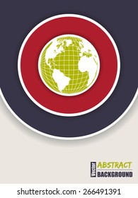 Corporate brochure background design in red and green with globe