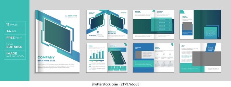 Corporate brochure and company profile annual report cover design template set 