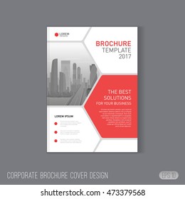 Corporate brochure cover design template layout. Good for catalog, annual report cover, poster template or leaflet layout for investment or construction company.