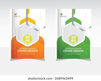 Diseño Corporativa de la cubierta del folleto Vector de dos colores