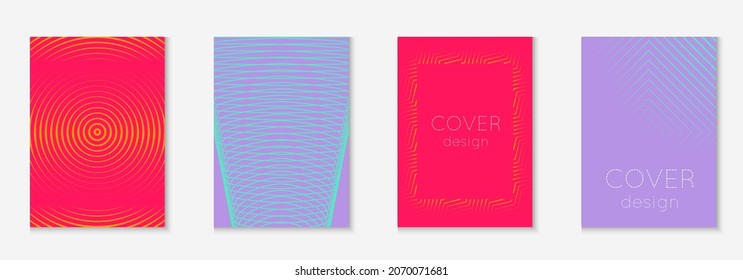 Corporate brochure cover page. Orange and pink. Futuristic book, booklet, report, web app layout. Corporate brochure cover page with minimalist geometric element.