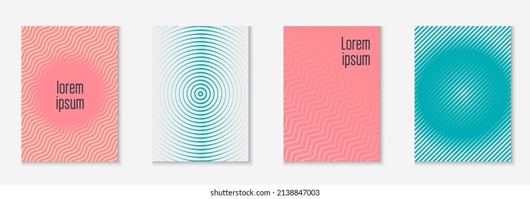 Corporate brochure cover page. Pink and turquoise. Simple journal, page, folder, presentation mockup. Corporate brochure cover page with minimalist geometric element.