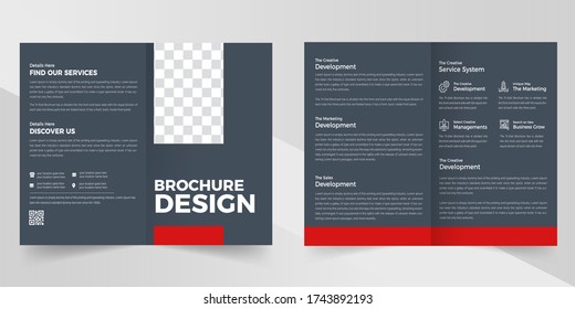Corporate Brochure Design, Grey Brochure Design, 4 Page Brochure