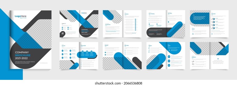 Corporate Brochure Design Template , Abstract Shape Company Profile Professional Business Layout Vector 