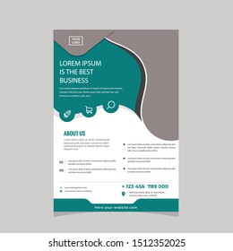 corporate brochure flyer design layout template in A4 size, with bleed, vector eps10.