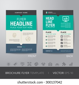 Corporate Brochure Flyer Design Layout Template In A4 Size, With Bleed, Vector Eps10.