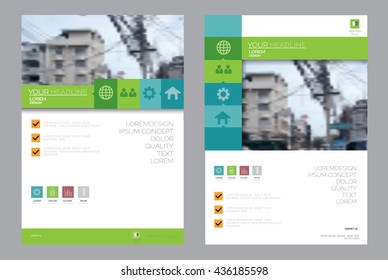 corporate brochure flyer design layout template in A4 size.vector