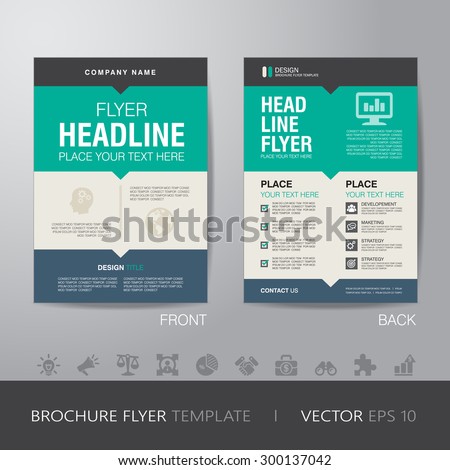 corporate brochure flyer design layout template in A4 size, with bleed, vector eps10.