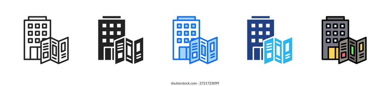 Conjunto de iconos de folleto Corporativa Colección de estilo múltiple