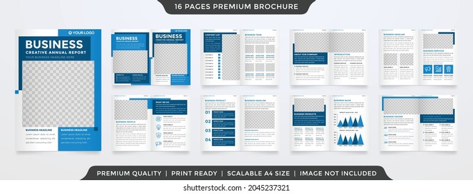 plantilla de diseño de folletos corporativos con estilo moderno para el perfil de la empresa y el informe anual