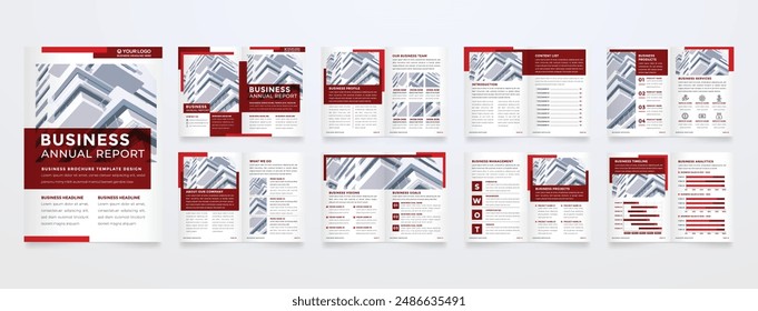 corporate brochure template design a4  page annual report with minimalist and simple cover style 