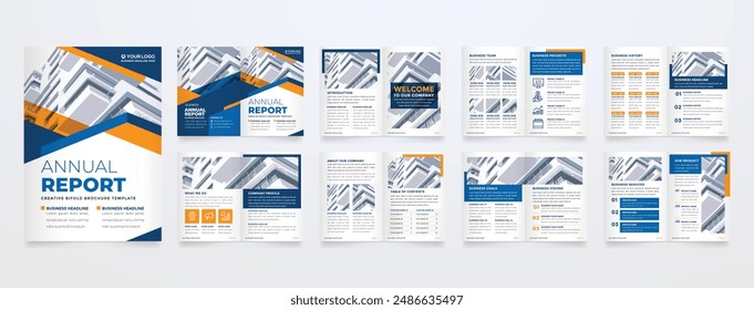 corporate brochure template design a4  page annual report with minimalist and simple cover style 