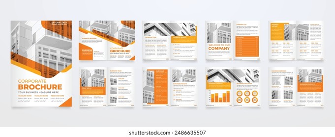 corporate brochure template design a4  page annual report with minimalist and simple cover style 