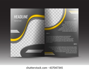 Corporate brochure template design. Annual report, presentation, book cover or flyer. Stock vector.