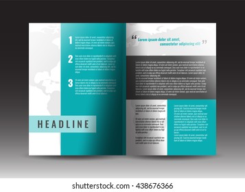 Corporate brochure template design. Annual report, presentation, book cover or flyer. Stock vector.