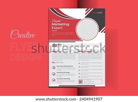 Corporate Brochure Template Design, new flyer for digital marketing, vector format layout, cost estimate for A4 printing, background arrangement for booklet cover design