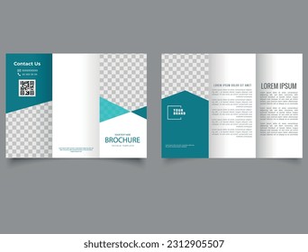 Corporate brochure, trifold template design. Business Tri-Fold Brochure. Vector.