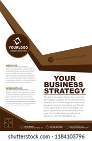 Corporate brown flyer design. Vector illustration.