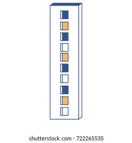 corporate building icon in color sections silhouette vector illustration