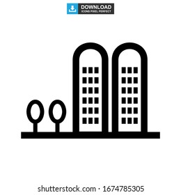 corporate building icon or logo isolated sign symbol vector illustration - high quality black style vector icons
