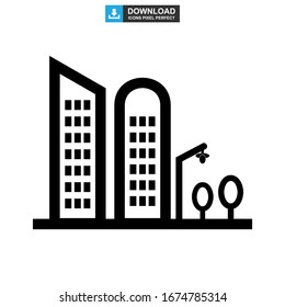 Firmengebäude-Symbol oder Logo einzeln auf Zeichen Vektorillustration Illustration - hochwertige Vektorsymbole im schwarzen Stil
