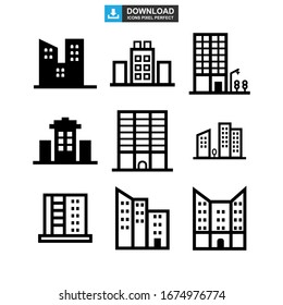 corporate building icon or logo isolated sign symbol vector illustration - Collection of high quality black style vector icons
