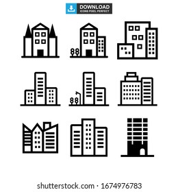 corporate building icon or logo isolated sign symbol vector illustration - Collection of high quality black style vector icons
