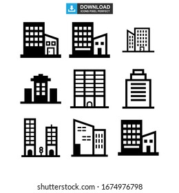 Corporate Building Icon Or Logo Isolated Sign Symbol Vector Illustration - Collection Of High Quality Black Style Vector Icons
