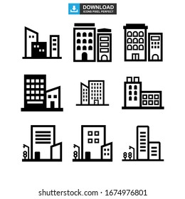 corporate building icon or logo isolated sign symbol vector illustration - Collection of high quality black style vector icons
