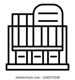 Corporate building icon. Outline corporate building vector icon for web design isolated on white background
