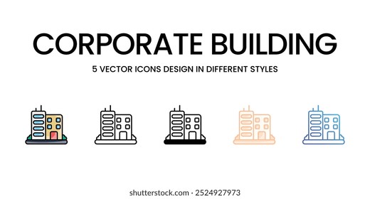 Ícones vetoriais de construção corporativa prontos para usar ilustração de estoque