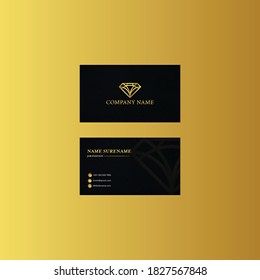 Corporate buisness card templete with luxurious leather background, combination of gold and black.