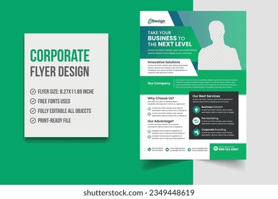 Corporate business abstract flyer brochure template modern layout a4 design.