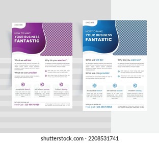 Corporate Business abstract vector Flyer template Design. 
vector illustration template.  A4 size. pamphlet brochure cover design.  two colors scheme, Vect