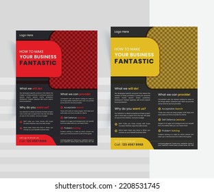 Corporate Business abstract vector Flyer template Design. 
vector illustration template.  A4 size. pamphlet brochure cover design.  two colors scheme, Vect