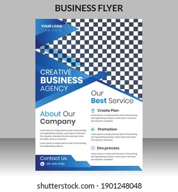 Corporate Business abstract vector template for Brochure, Magazine, Poster, Corporate Presentation, Portfolio, Flyer, an infographic with blue and black colour size A4.