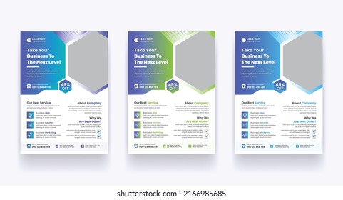 Corporate Business Agency Abstract Flyer Template, Creative Modern brochure Magazine A4 Page Print Ready Flyer Set Template Design, Abstract Shape and Modern Color Flyer Design.