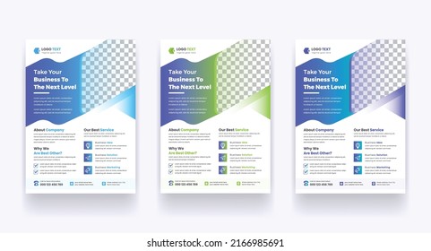 Corporate Business Agency Abstract Flyer Template, Creative Modern brochure Magazine A4 Page Print Ready Flyer Set Template Design, Abstract Shape and Modern Color Flyer Design.
