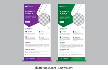 Corporate Business agency dl flyer or rack card template. Print ready dl flyer design