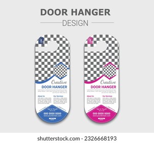 Corporate business agency door hanger template design