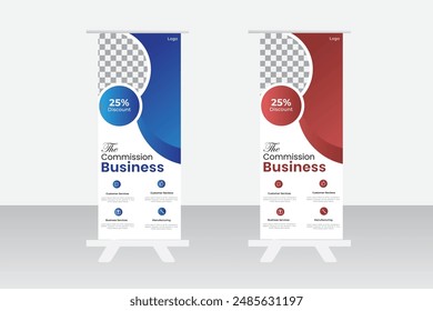 corporate business agency roll-up banner design template. 
