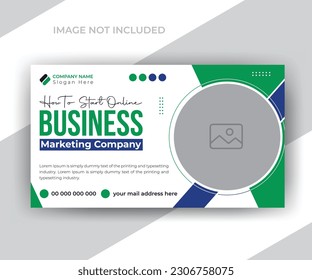 Corporate business agency social media web banner and youtube video thumbnail design template