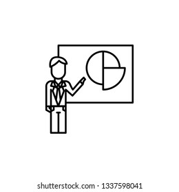 Corporate and business, analysis, business man, presentation, report icon
