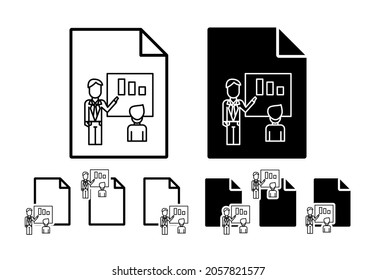 Empresa y negocio, análisis, presentación, informe, icono del vector de trabajo en equipo en la ilustración de conjunto de archivos para ui y ux, sitio web o aplicación móvil